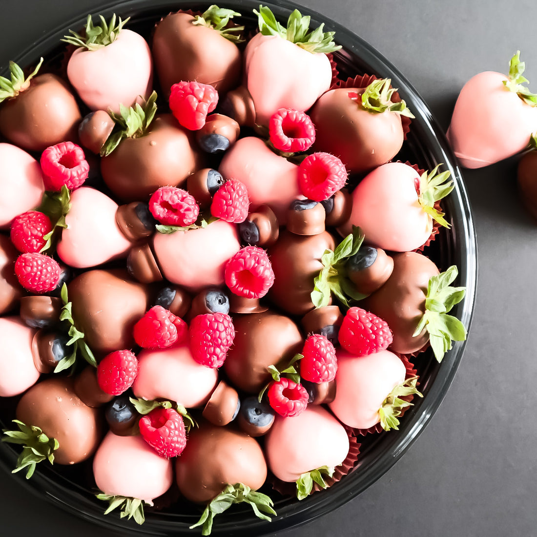 Pink and Milk Chocolate Berry Platter