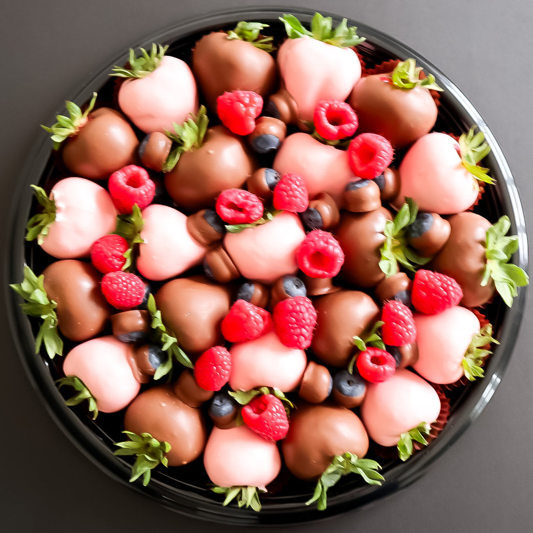 Pink and Milk Chocolate Berry Platter