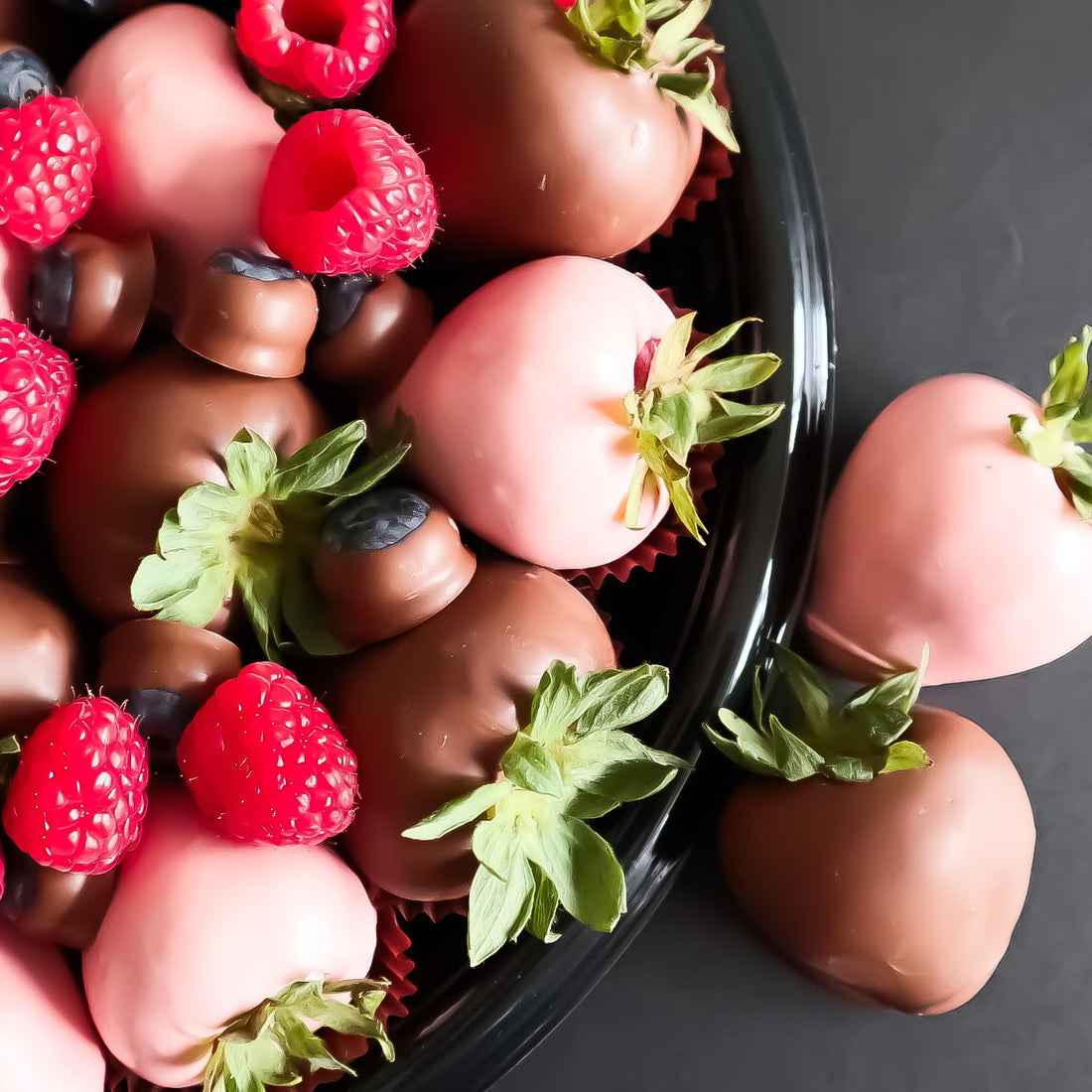 Pink and Milk Chocolate Berry Platter