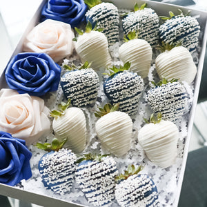 Royal Blue & White Berries